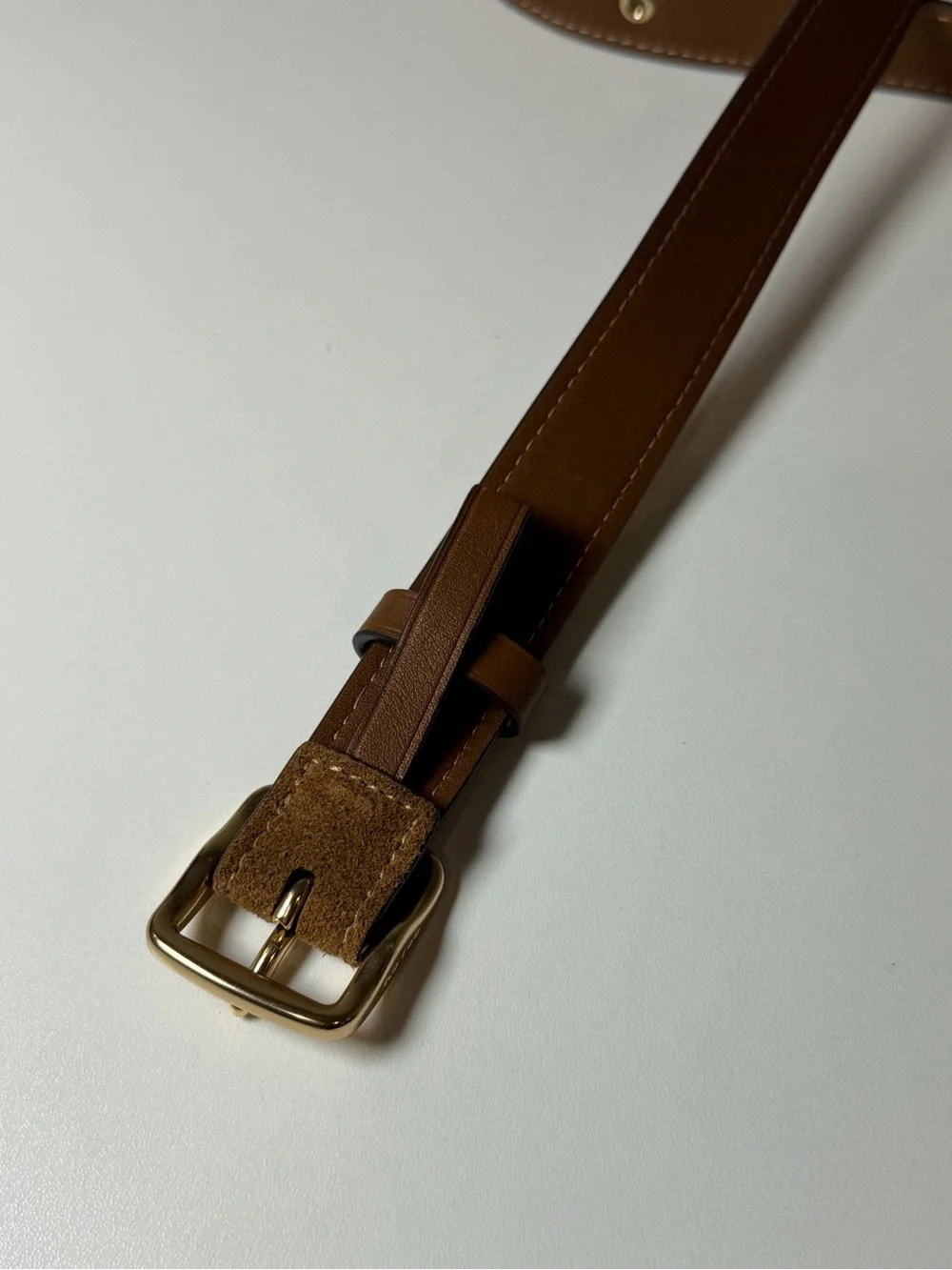 Coach Brown 29” Genuine Leather Belt with Gold-Tone Buckle
